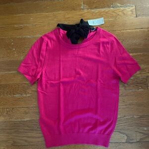 Ann Taylor Fuchsia Top with Black Accent